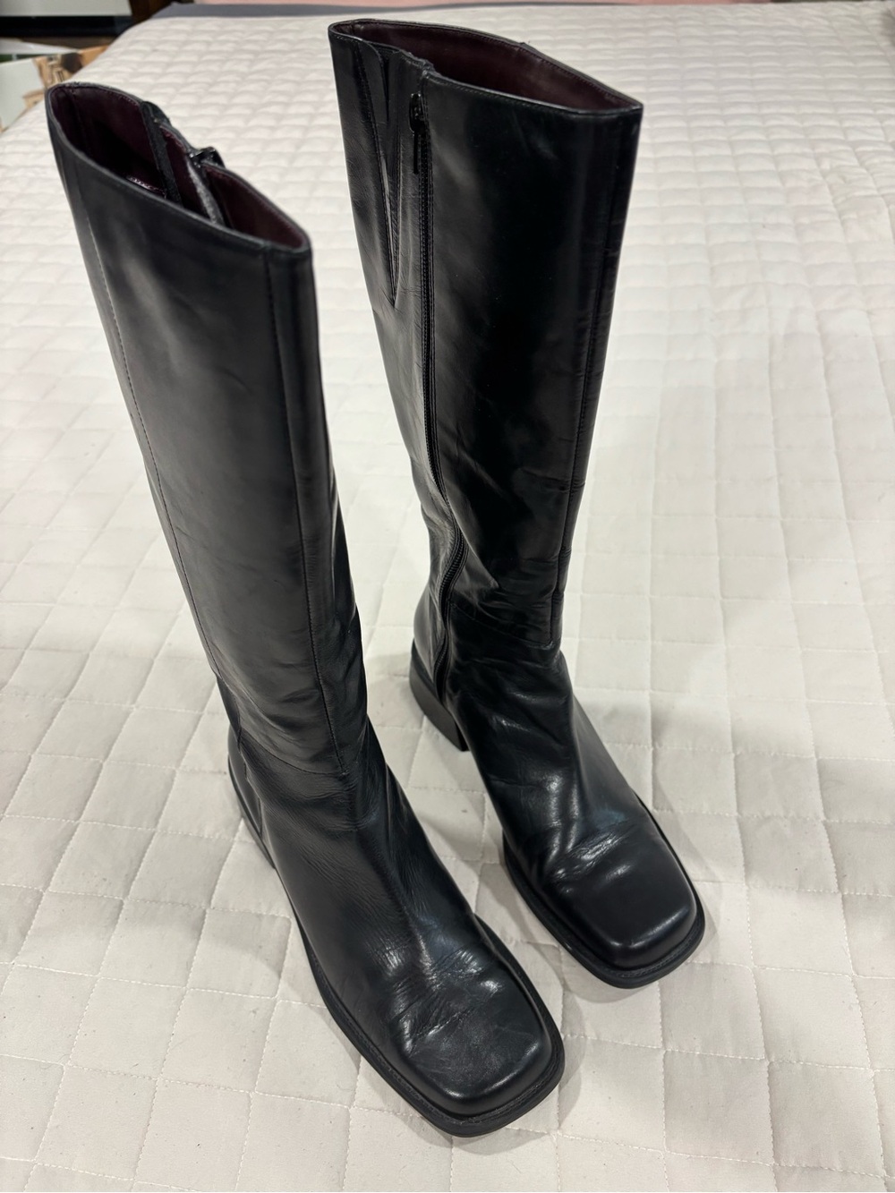 Women's Black Over-the-Knee Leather Boots